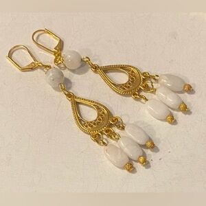 NEW Genuine White Snow Quartz Earrings